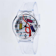 Load image into Gallery viewer, Transparent Clock Silicon Watch Women Sport Casual Quartz Wristwatches Novelty Crystal Ladies Watches Cartoon Reloj Mujer 2018