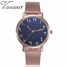 Load image into Gallery viewer, Hot Fashion Women Silver Mesh Arabic Numbers Watches Casual Stainless Steel Stars Dial Quartz Wristwatches Relogio Feminino