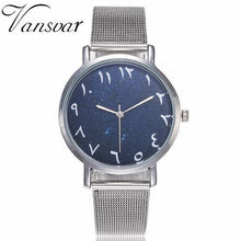 Load image into Gallery viewer, Hot Fashion Women Silver Mesh Arabic Numbers Watches Casual Stainless Steel Stars Dial Quartz Wristwatches Relogio Feminino