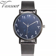 Load image into Gallery viewer, Hot Fashion Women Silver Mesh Arabic Numbers Watches Casual Stainless Steel Stars Dial Quartz Wristwatches Relogio Feminino