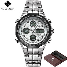 Load image into Gallery viewer, WWOOR Men Waterproof Sports Watches Men Brand Luxury Quartz Analog LED Digital Clock Male Army Military Watch relogio masculino