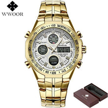 Load image into Gallery viewer, WWOOR Men Waterproof Sports Watches Men Brand Luxury Quartz Analog LED Digital Clock Male Army Military Watch relogio masculino