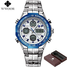 Load image into Gallery viewer, WWOOR Men Waterproof Sports Watches Men Brand Luxury Quartz Analog LED Digital Clock Male Army Military Watch relogio masculino