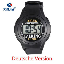 Load image into Gallery viewer, XINJIA New Talking Watch For Blind Men Women Casual Sport Digital Elderly Visially Impaired  Italian Arabic Russian Korean Time