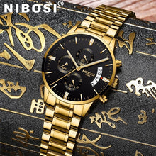 Load image into Gallery viewer, NIBOSI Waterproof Business Watches Men Luxury Brand Quartz Military Watch Leather Steel Men's Wristwatch relogio masculino
