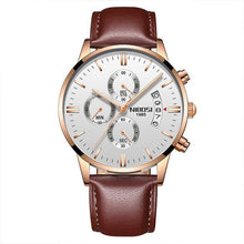 Load image into Gallery viewer, NIBOSI Waterproof Business Watches Men Luxury Brand Quartz Military Watch Leather Steel Men's Wristwatch relogio masculino