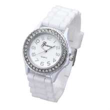 Load image into Gallery viewer, New Women Watches Fashion Silicone Gel Ceramic Style Band Crystal Bezel Women's Watch Women Dress Wristwatch Reloj Mujer