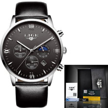 Load image into Gallery viewer, 2018 fashion top brand luxury LIGE moon phase all steel watch men's business fashion quartz watch men's outdoor sports Relogio