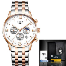 Load image into Gallery viewer, 2018 fashion top brand luxury LIGE moon phase all steel watch men's business fashion quartz watch men's outdoor sports Relogio
