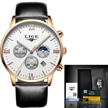 Load image into Gallery viewer, 2018 fashion top brand luxury LIGE moon phase all steel watch men's business fashion quartz watch men's outdoor sports Relogio