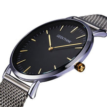 Load image into Gallery viewer, Ultra thin Quartz Watch Men Casual Black Japan quartz-watch stainless steel Wooden Face clock male Relogio New Top Brand Luxury