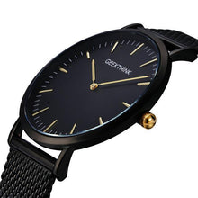Load image into Gallery viewer, Ultra thin Quartz Watch Men Casual Black Japan quartz-watch stainless steel Wooden Face clock male Relogio New Top Brand Luxury